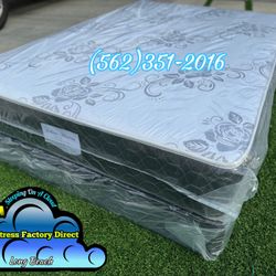 Queen Mattress And Boxspring Bed Set Cama Colchon Y Tambor Nuevo 
