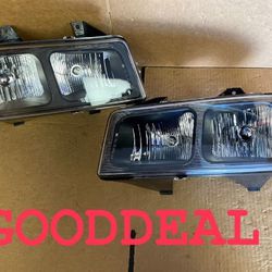 #OH33 FIT 2003-2023 Chevrolet Chevy Express GMC Savana 1500/2500/3500 Black Halogen Headlight Head Lights Pair Set