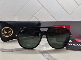 MEN'S RAY-BAN  RB2198 BILL 60mm BLACK FRAME W/GREEN LENS