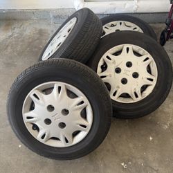 1995 Honda Accord Factory 14” Wheel Set/hub Caps OEM 4x4.5 