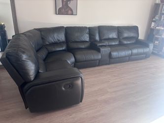 Leather sectional couch