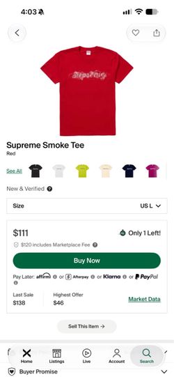 Supreme smoke tee