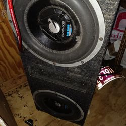 12" Subwoofers (2) With Box And 1600 Watt Amp