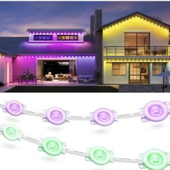Fussion 200ft Permanent Outdoor Lights for House, 2025 Smart RGB LED Outside Lights with APP Remote Control, IP67 Waterproof Eternity Eaves Lighting f