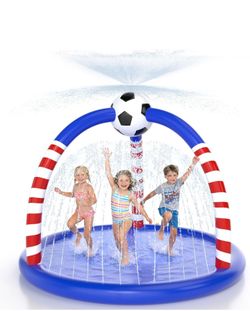 Inflatable Soccer Sprinkler Splash Pad for Kids
