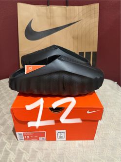 MENS SIZE 12 NIKE MIND 001 SLIDE TRIPLE BLACK