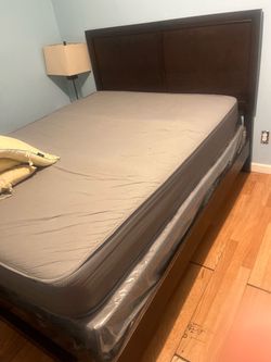 Queen Bed Frame with Headboard and Mattress