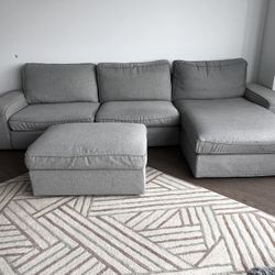 Kivik Sectional Sofa/Chaise and Storage Ottoman 