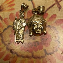 10k San Judas Peandant 10k Buddha Pendant Stamped 10K Dije