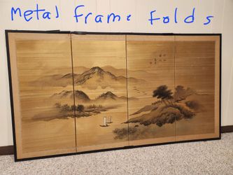 Traditional Handmade Japanese Folding Screen Painting