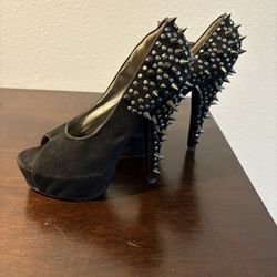 Spiked Black Heels 