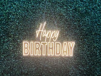 Happy birthday neon sign