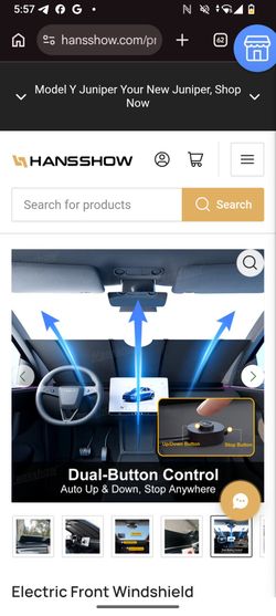 Hansshow Tesla model y electric sunshade new