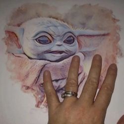 BABY YODA LOVE ART PRINT 