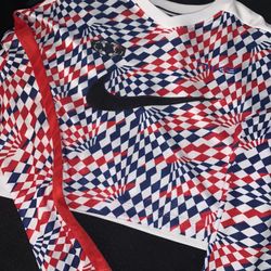 Nike red white and blue soccer crop top