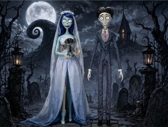 Tim Burton Corpse Bride Victor & Emily Animatronics Decor Prop Set 20th Year NEW