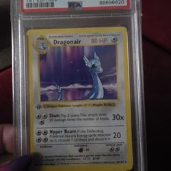 First Edition Pokemon Shadowless Card Graded Bthisy PSA Dragonair 