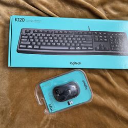 New Logitech Wireless Mouse And Wire Keyboard 