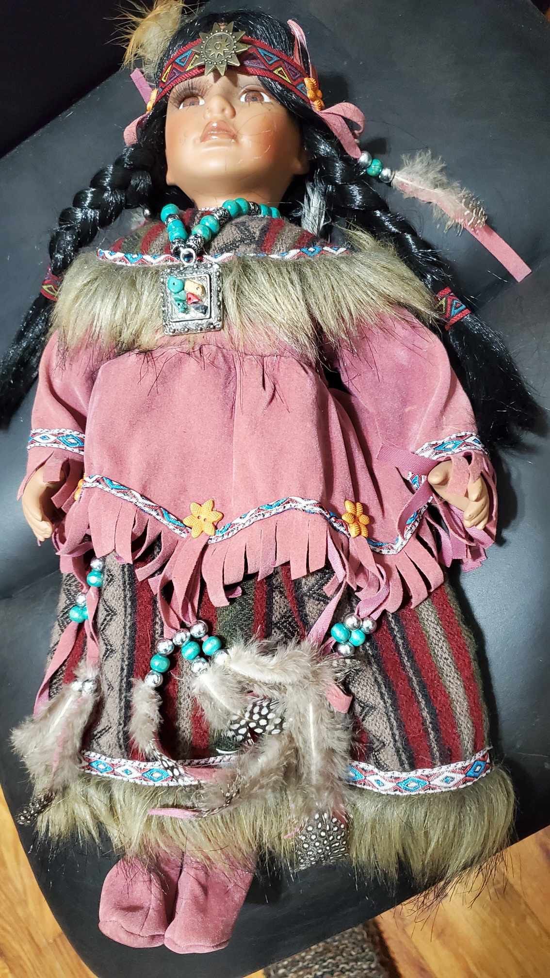 Native American Porcelain Doll