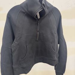 Lululemon Oversized Black Funnel Neck Zip Up