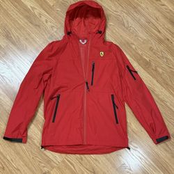 NWOT Red Ferrari Scuderia Rain Jacket, Team F1 Official, Medium (Pacific Beach)