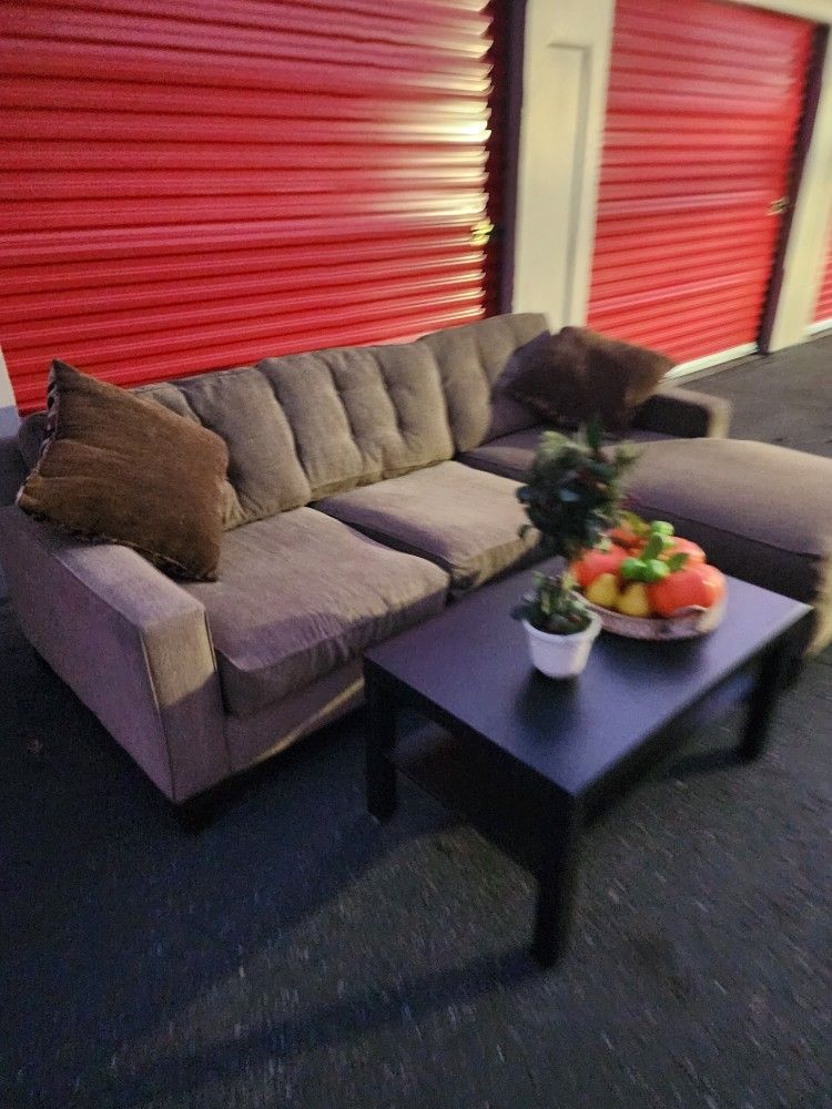 *Free delivery* L sectional brown couch only removable covers exchangeable chaise heavy sturdy good