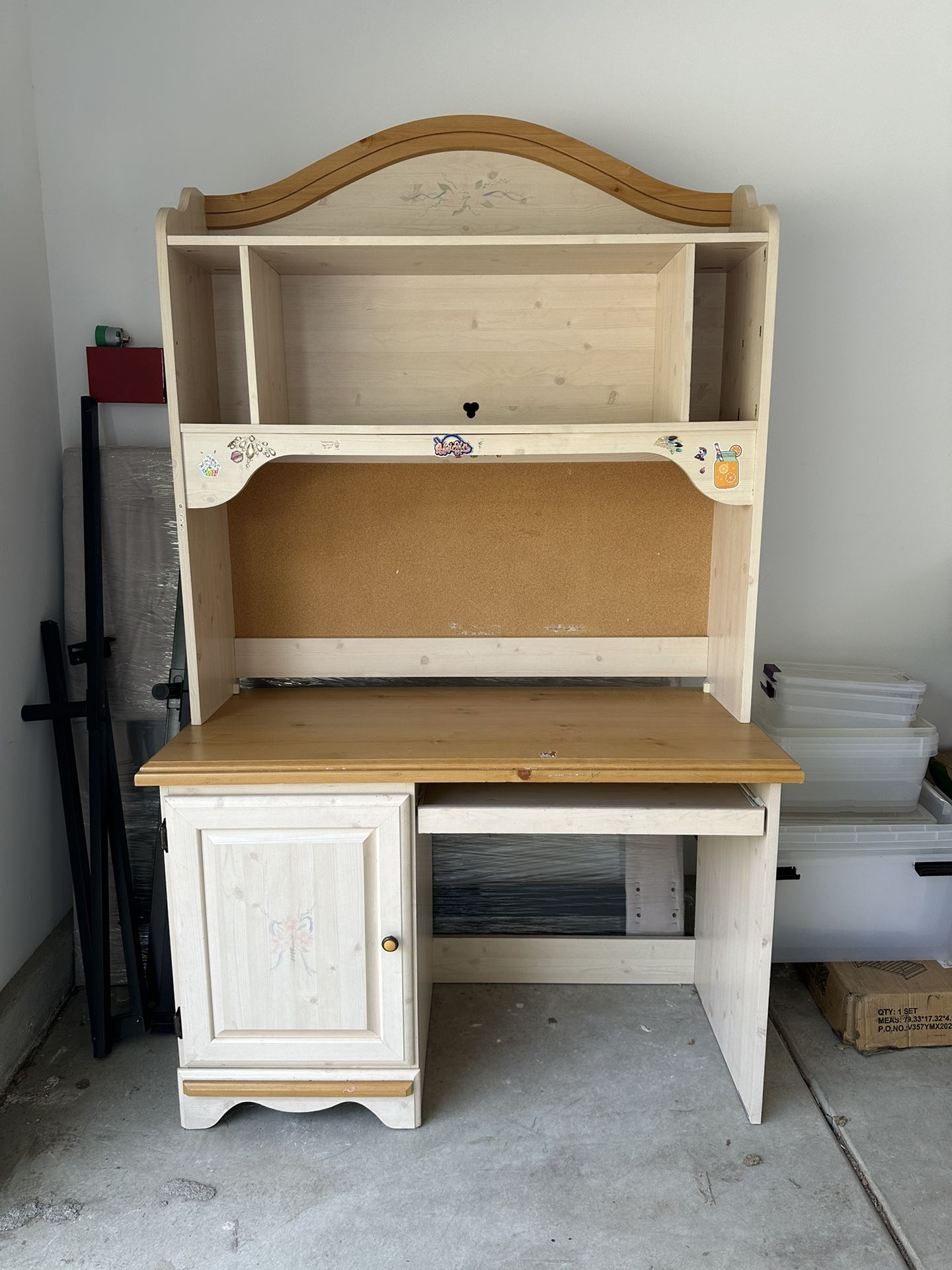 Girls Desk With Hutch And Cork Board!