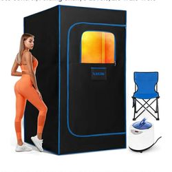 4868: New Portable Sauna Box, Steam Sauna Tent for Home with Steamer, Remote Control, Folding Chair, 9 Levels, 2.6’ x 2.6’ x 5.9’