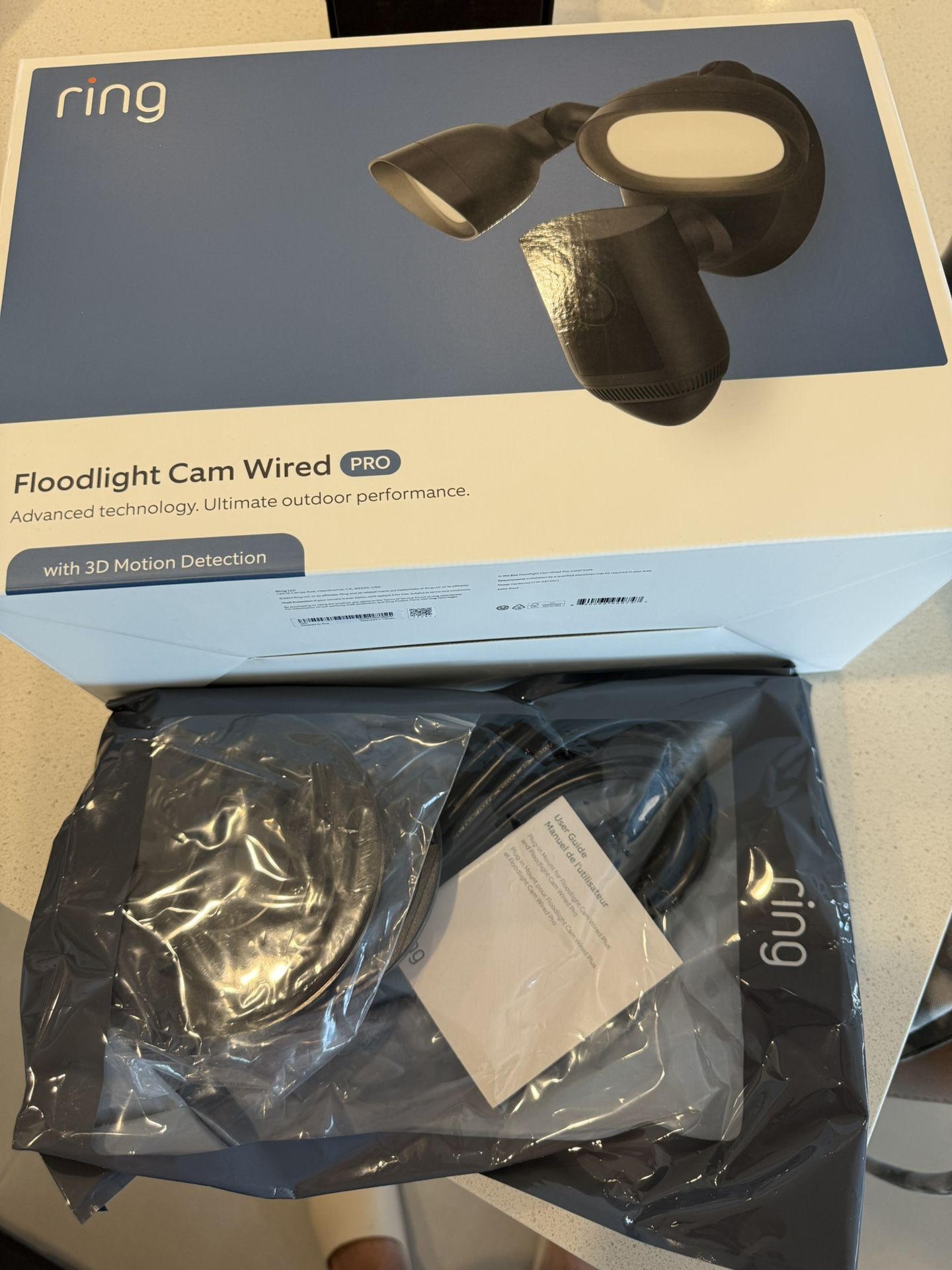 Ring Floodlight Cam Wired PRO + Plug-in Mount (BLACK) (BRAND NEW)