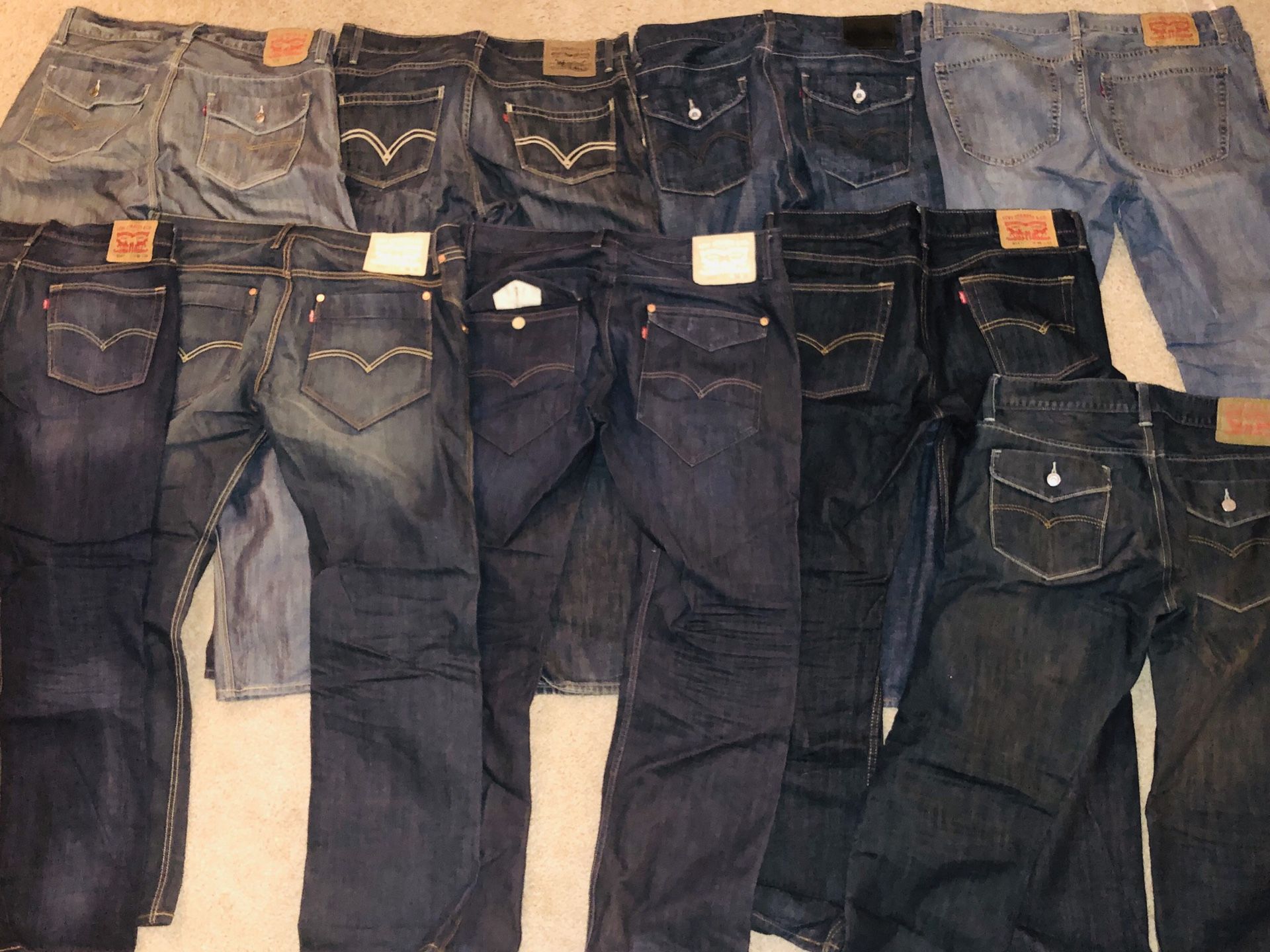Mens Levis Jeans 36x32 bundle Rare!! 9 pairs of 514’s