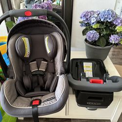 Baby Car Seat + Base & Cover