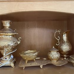 Gold Electric Persian Samovar Tea Kettle Set