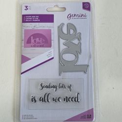 Gemini by Crafter's Companion 3pc Love is all we need Stamp and Die Set