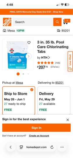 HTH 40lbs 3” chlorine tablets for pool