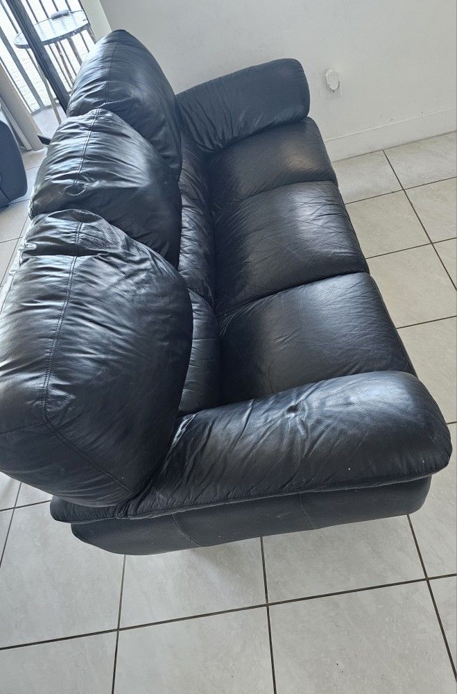 Black Leather Sofa