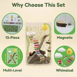 13 Pcs Habitat Kit With Cloud Platforms,Sun Hideout,Wooden Platforms