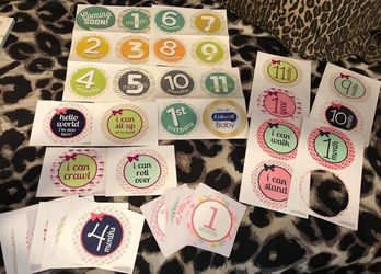 Mixture of left over baby stickers