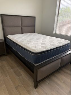 Queen Wood / Upholstered Bed Frame