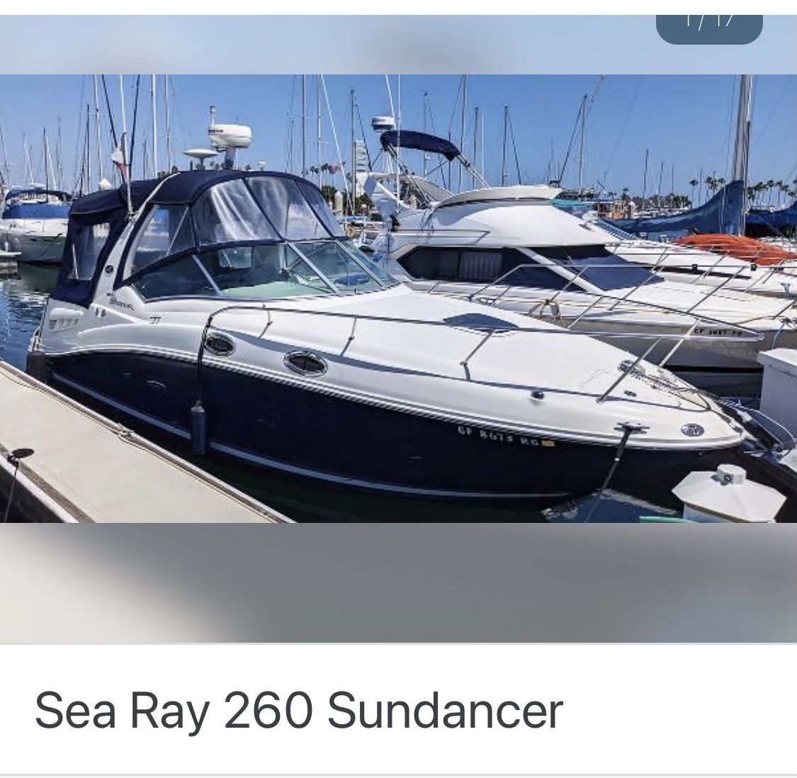 2005 SeaRay 260  Sundance Boat