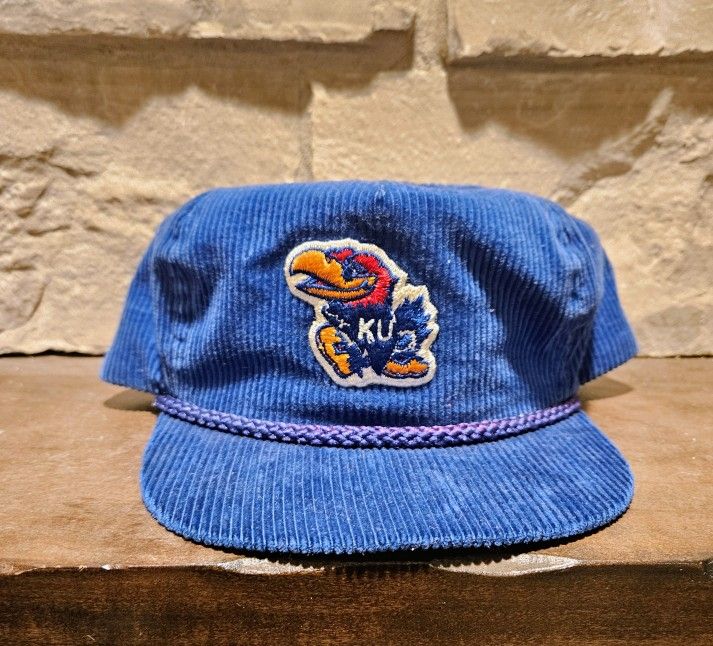 Vintage Kansas Jayhawks Corduroy Adjustable Hat!