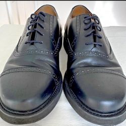 Rockport Black Leather Cap Toe Oxford Dress Shoes Mens Lace Up Comfort 9.5
