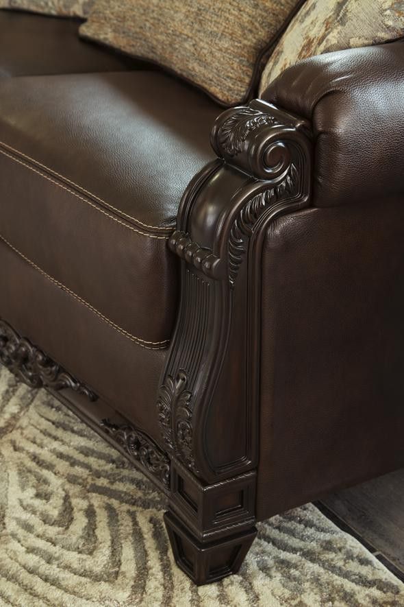 Embrook Chocolate Leather Living Room Set