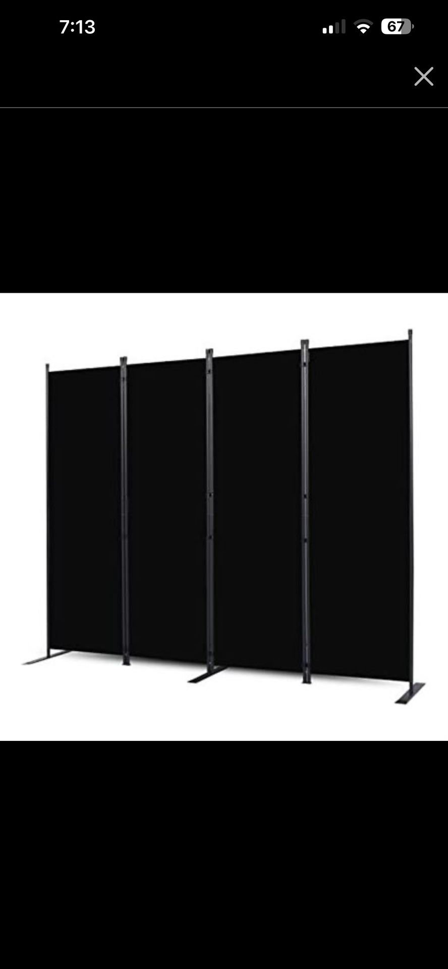 4 Panel Room Divider, 6FT Tall Folding Privacy Screen Wall Dividers, Portable Privacy Screen Freestanding Room Divider for Room Separation, Included -
