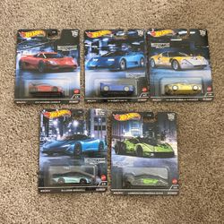 Hot Wheels Premium 2022 Car Culture Exotic Envy Complete 5 Car Set