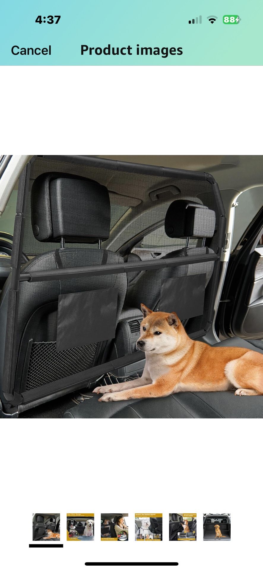 Brand New Dog Barricade For Car, Truck, SUV, Back Seat/Cargo Area Divider W/Mesh Netting