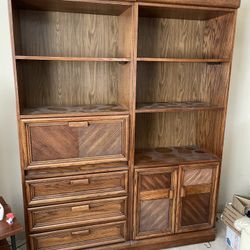 Wooden Cabinet / Hutch (2 Separate Pieces)