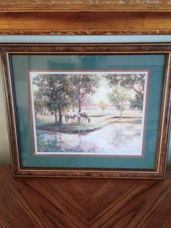 Framed Horse Pasture Art Print