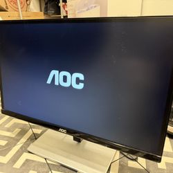 TWO  AOC - 21.5" IPS LED FHD Monitors - Black & silver monitors Barely Used