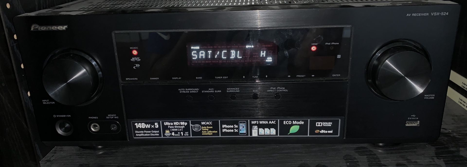 Pioneer VSX-524 5.1-channel home theater receiver