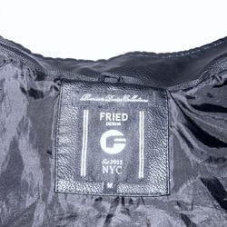 Chaleco de cuero negro FRIED Denim NYC – Talla M